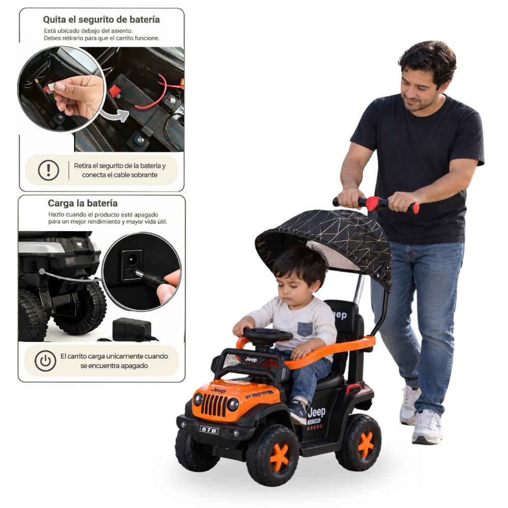 CARRO CON CONTROL REMOTO ELECTRICO TODO TERRENO ORANGE - 3