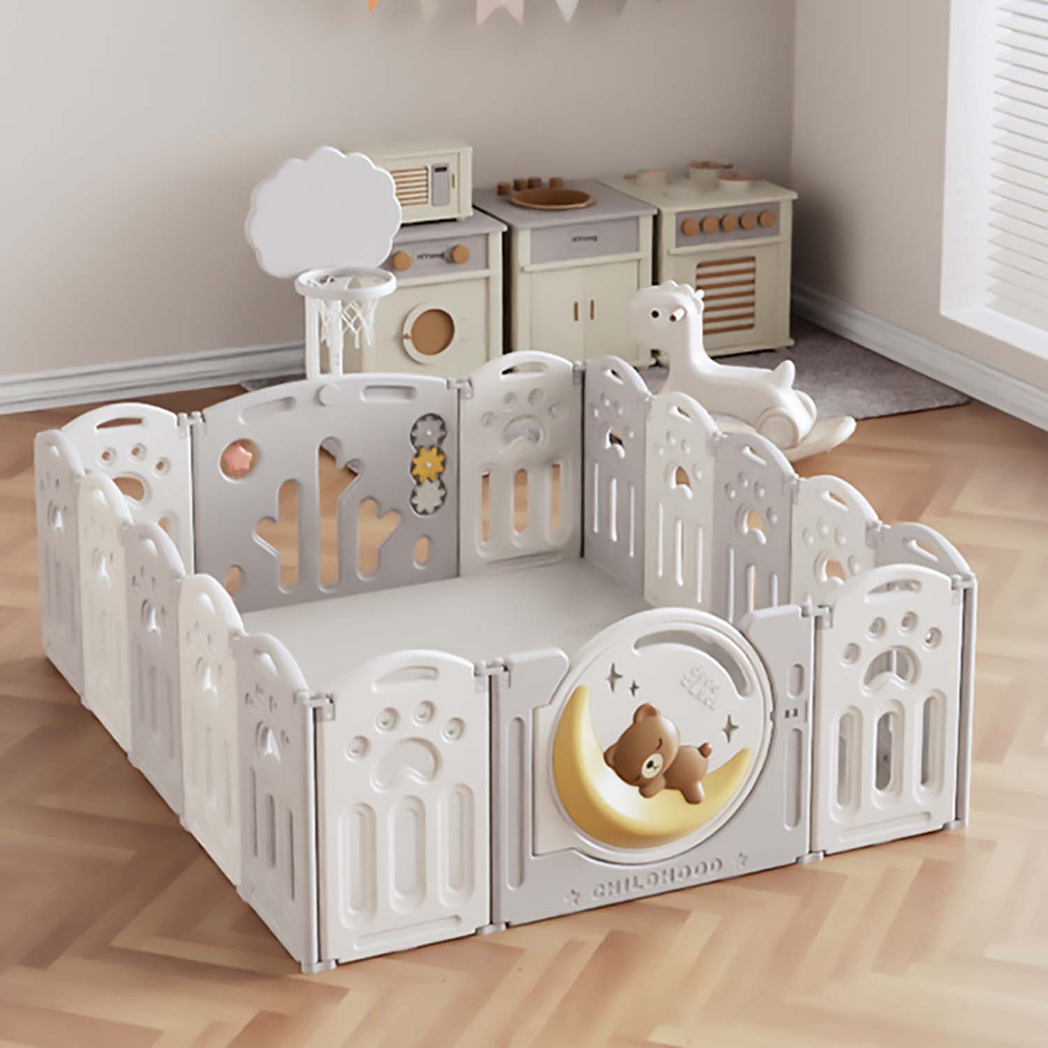 CORRAL PARA BEBES Y NIÑOS PLEGABLE DE OSITO - 1