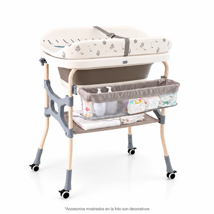 BAÑERA BABYKISS GRIS CLARO CON CAMBIADOR 2 EN 1 PREMIUM MULTIFUNCIONAL - 3