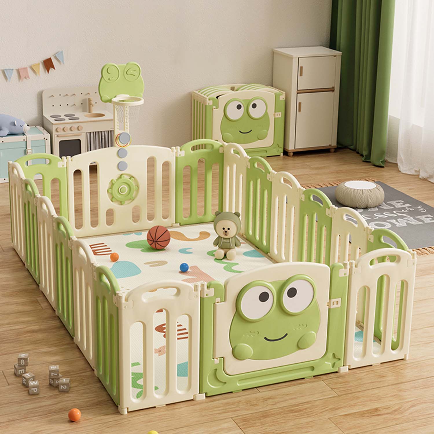 CORRAL PARA BEBES Y NIÑOS PLEGABLE DE SAPITO - 1