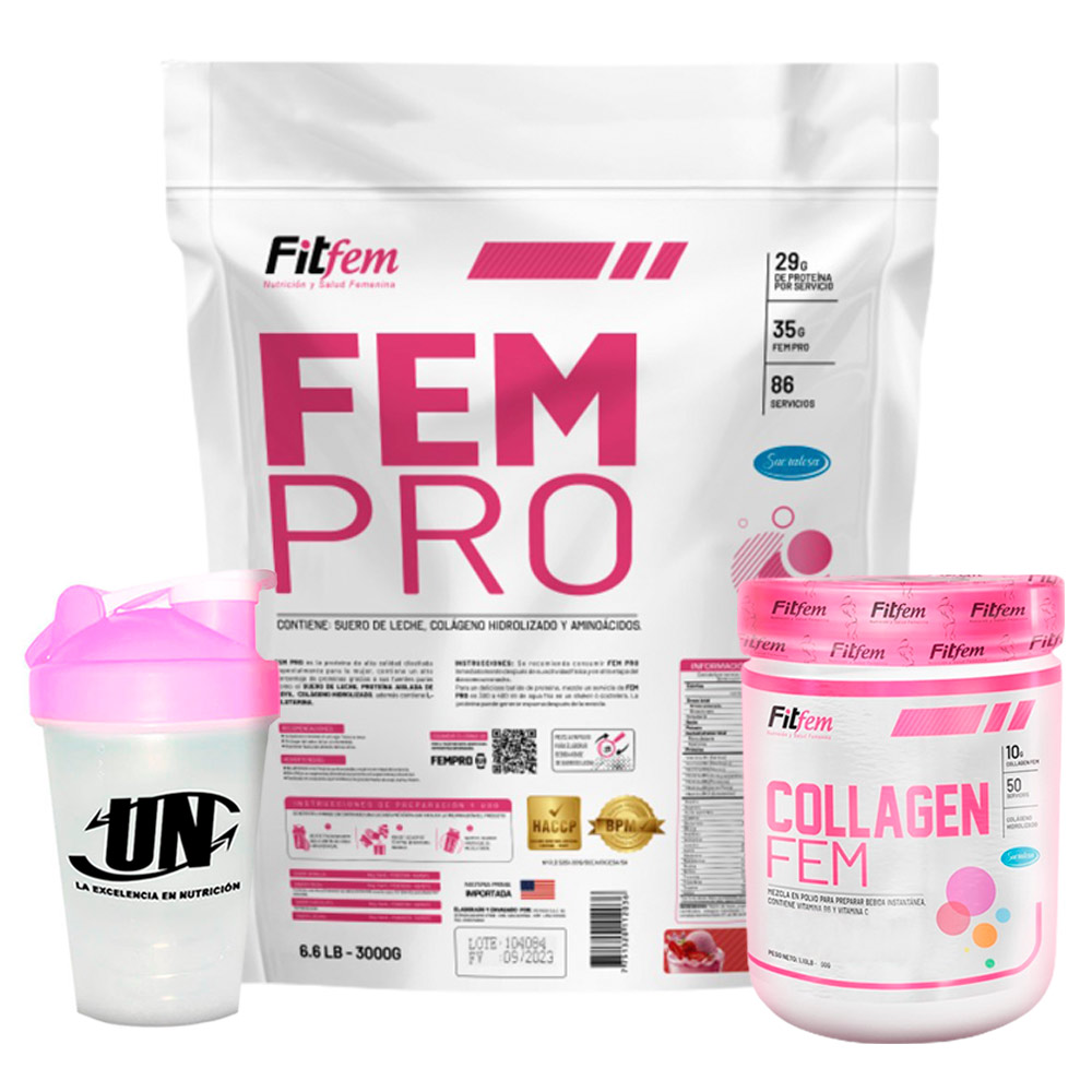 PACK FITFEM FEM PRO 3KG CHOCOLATE + COLAGEN FEM 500GR FRUTPUNCH - 2