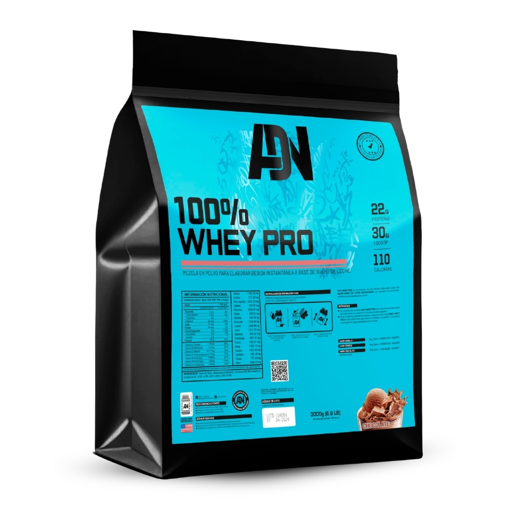 PROTEÍNA ADN 100 WHEY PRO 3 KG CHOCOLATE - 1