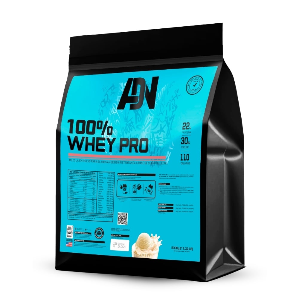 PROTEÍNA ADN 100 WHEY PRO 5 KG VAINILLA - 1