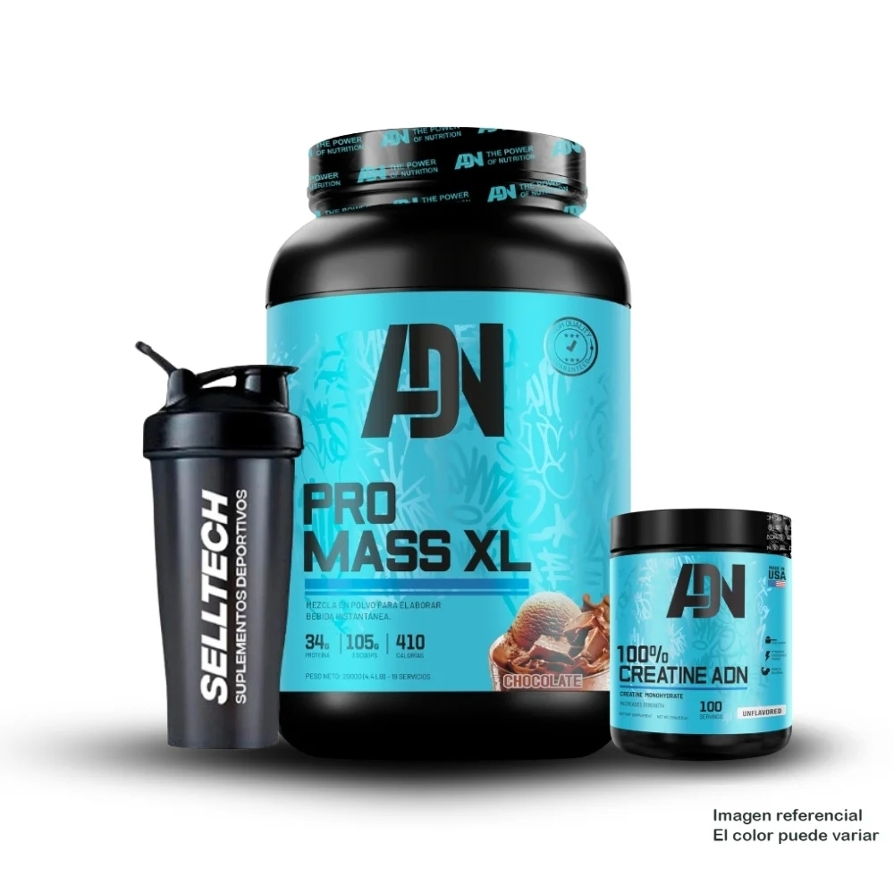 PACK ADN PRO MASS XL 2KG CHOCOLATE + CREATINA 250GR - 1