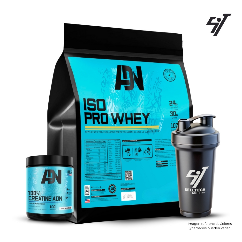 PACK ADN ISO PRO WHEY 3KG VAINILLA + CREATINA 250GR - 1