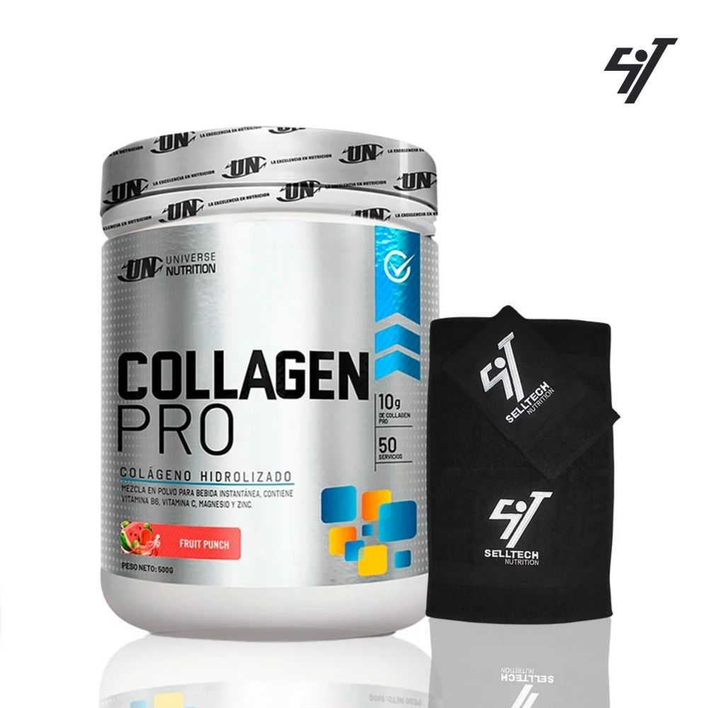 COLÁGENO UNIVERSE NUTRITION COLLAGEN PRO 500GR FRUIT PUNCH+TOALLA - 1