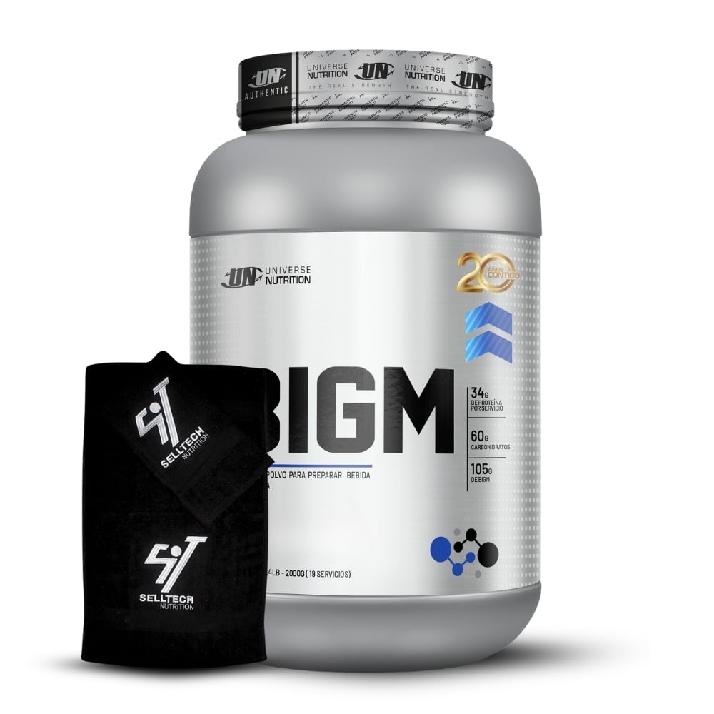GANADOR DE PESO UNIVERSE NUTRITION BIGM 2KG CHOCOLATE+TOALLA - 1