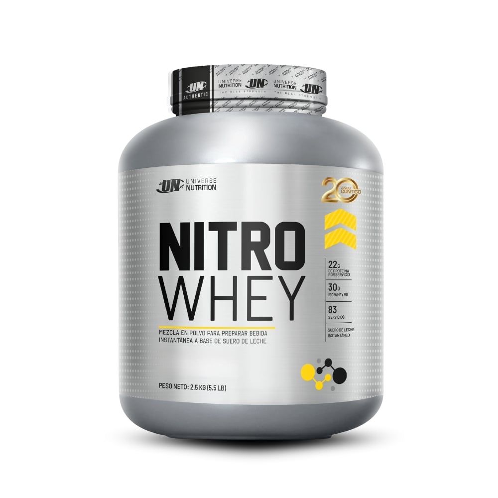 PROTEÍNA UNIVERSE NUTRITION NITRO WHEY 5.5LB VAINILLA+TOALLA - 2
