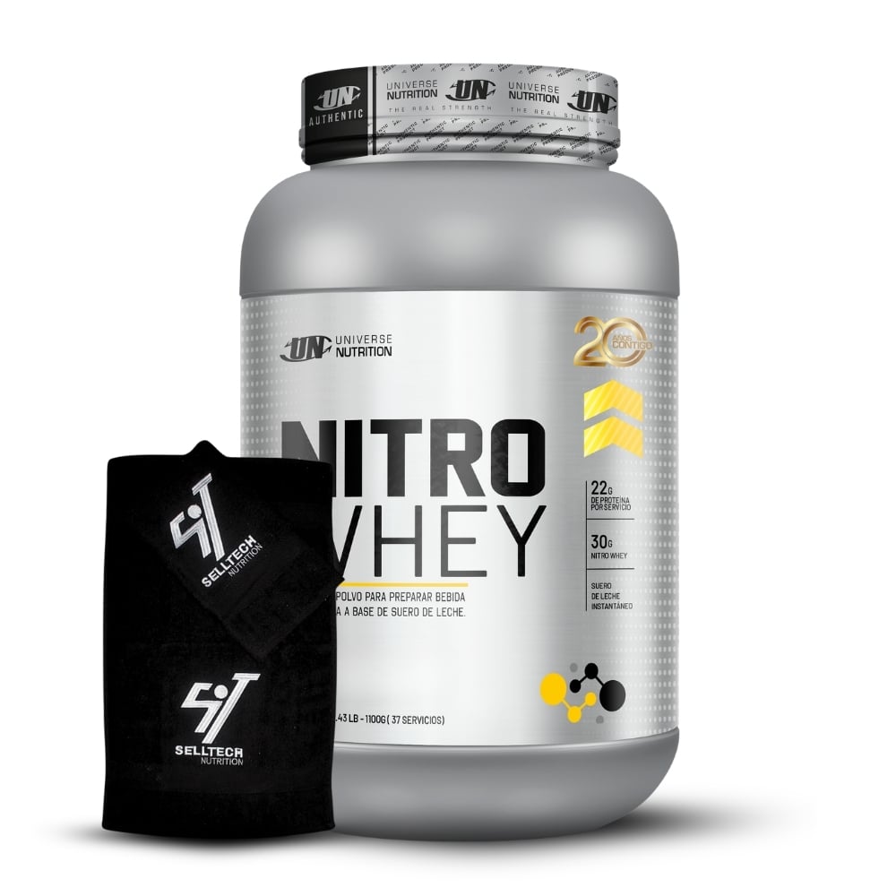 PROTEÍNA UNIVERSE NUTRITION NITRO WHEY 1.1KG VAINILLA+TOALLA - 1