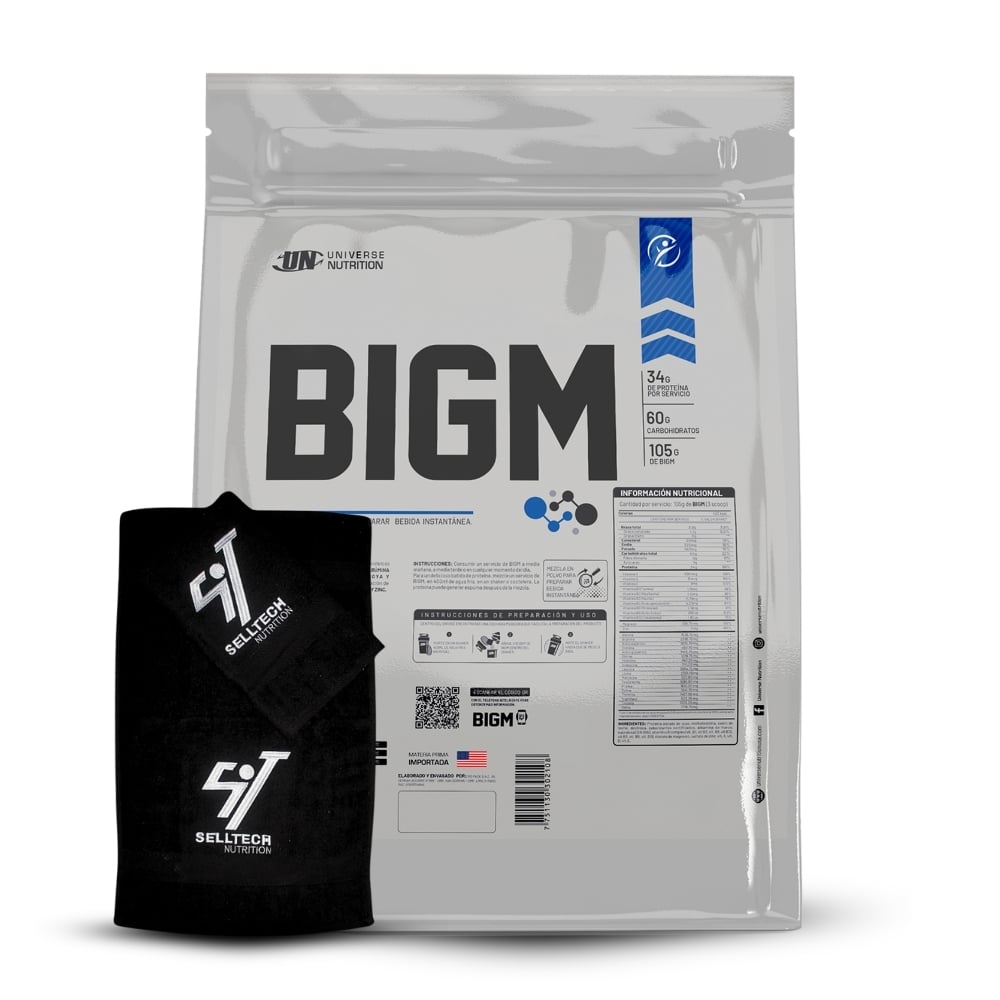 GANADOR DE PESO UNIVERSE NUTRITION BIGM 3KG VAINILLA+TOALLA - 1