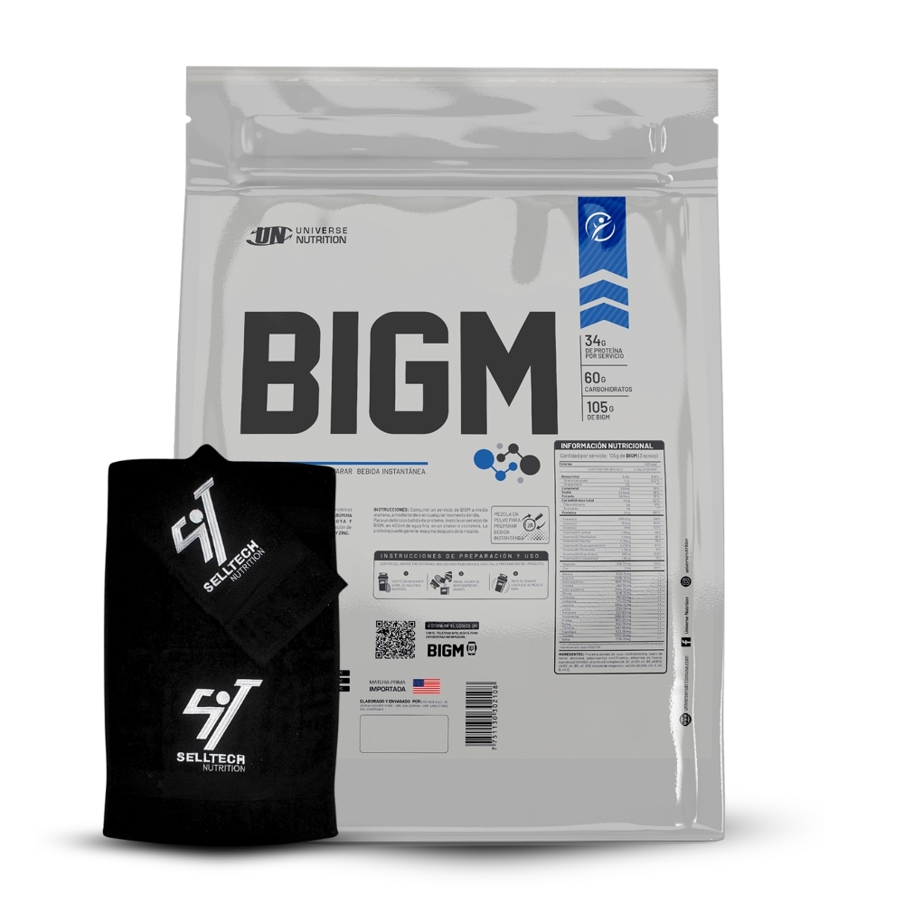 GANADOR DE PESO UNIVERSE NUTRITION BIGM 3KG CHOCOLATE+TOALLA - 1