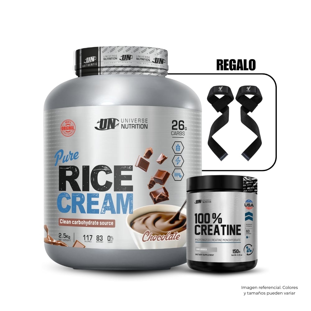 CREMA DE ARROZ 2.5 KG CHOCOLATE+CREATINA UN 150GR+STRAPS - 1