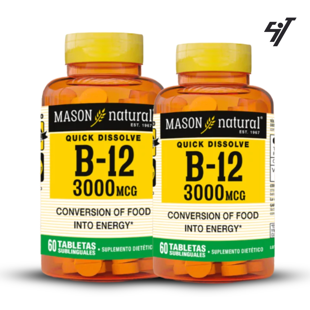 B-12 3000 MCG MASON 60 CAPS PACK X2 - 1