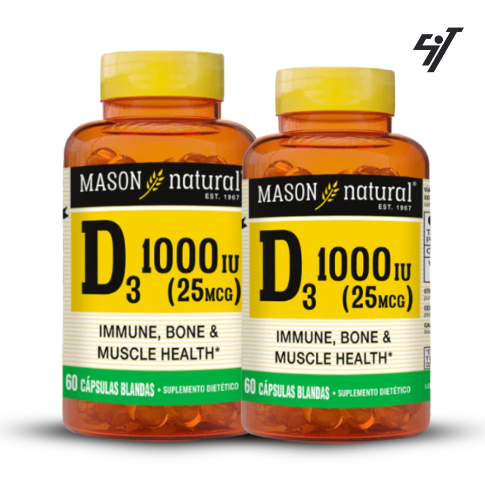 D3 1000 UI 25 MCG MASON 60 SOFTGELS PACK X2 - 1