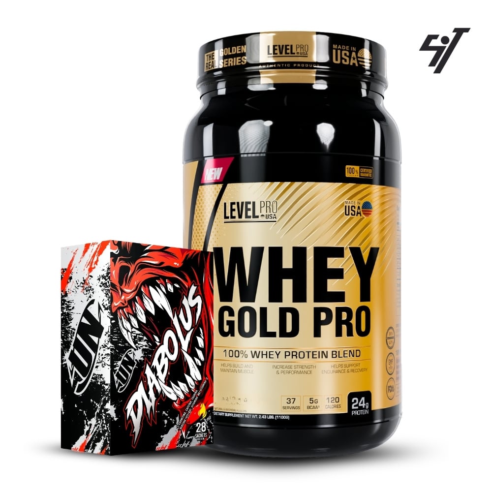 WHEY GOLD PRO 2.43LBS CHOCOLATE+DIABOLUS 28 SACHETS - 1