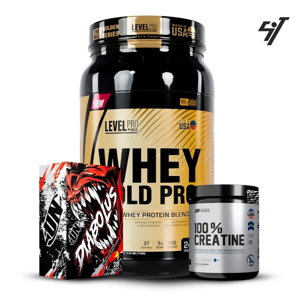 WHEY GOLD PRO 2.43LBS VAINILLA+CREATINA 250GR UN+DIABOLUS - 1