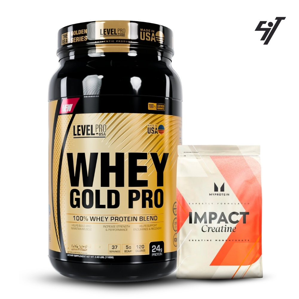 WHEY GOLD PRO 2.43LBS CHOCOLAТЕ+CREATINA MYPROTEIN 250GR - 1