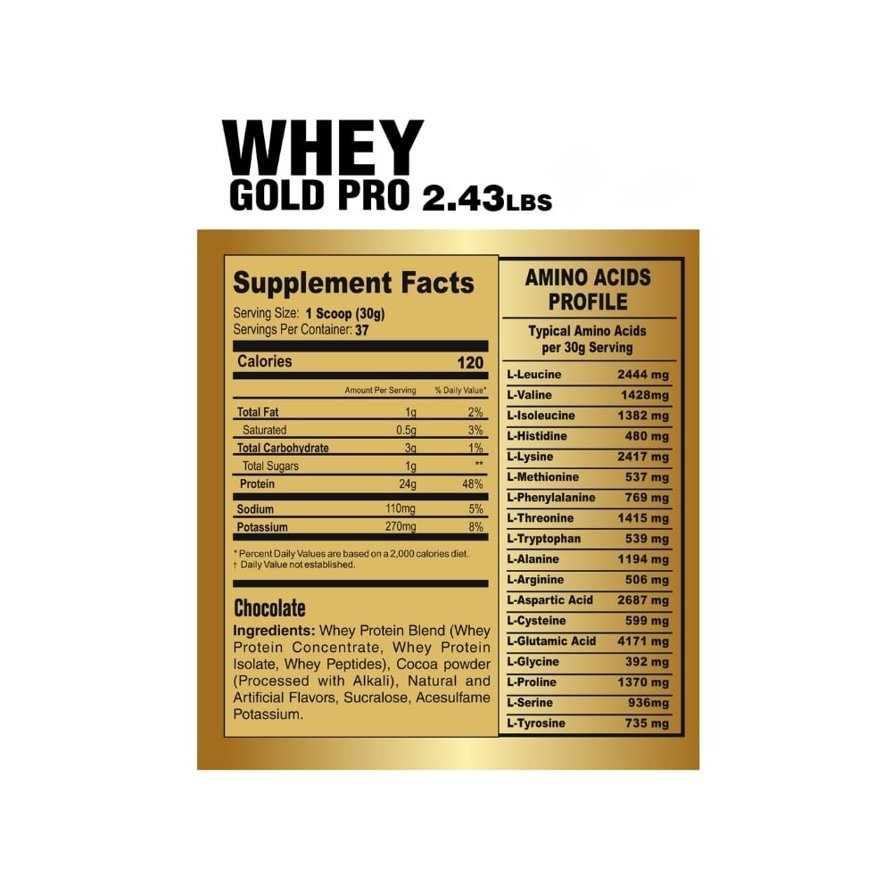 WHEY GOLD PRO 2.43LBS CHOCOLATE+DORIAN YATES 500GR - 2