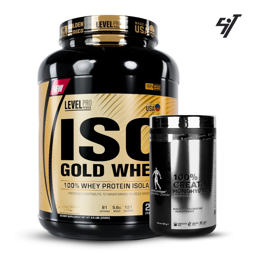 ISO GOLD WHEY 5.5LBS VAINILLA+CREATINA KEVIN LEVRONE 500GR - 1