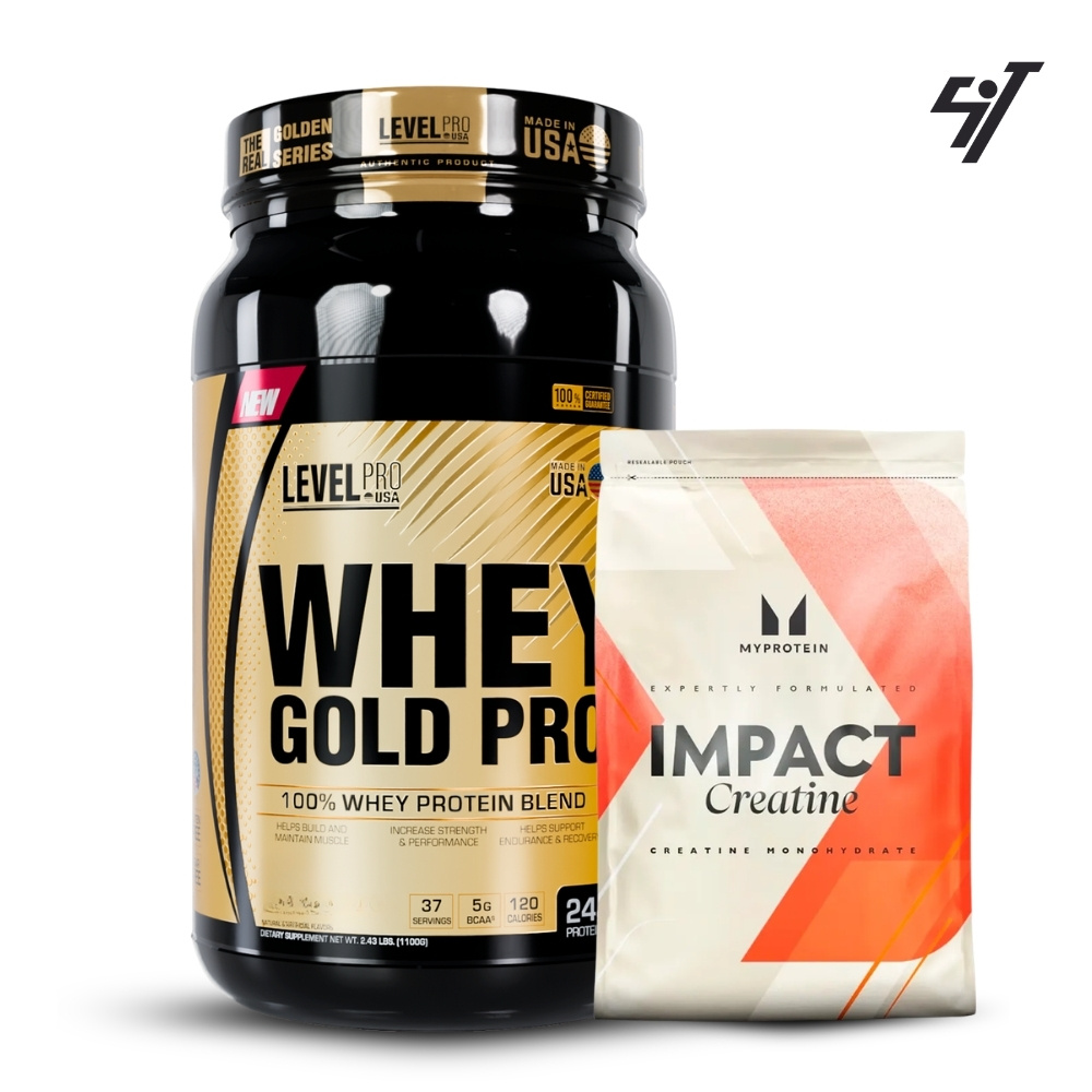 WHEY GOLD PRO 2.43LBS VAINILLA+CREATINA MYPROTEIN 1 KG - 1