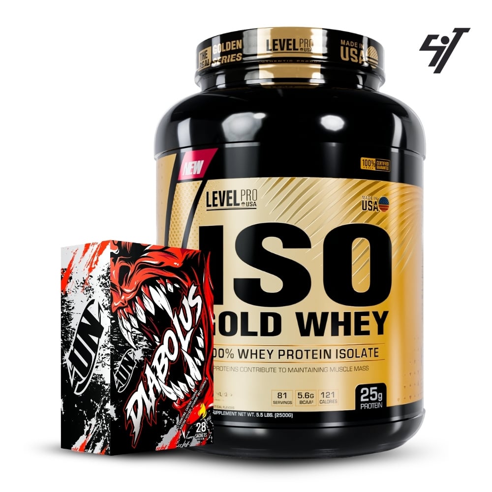 ISO GOLD WHEY 5.5LBS CHOCOLATE+DIABOLUS 28 SACHETS - 1