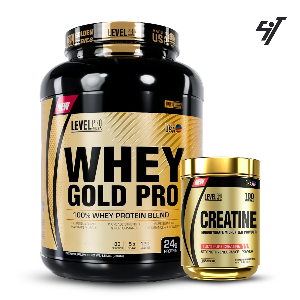 WHEY GOLD PRO 5.5LBS CHOCOLAТЕ+CREATINA LEVEL PRO 250GR - 1