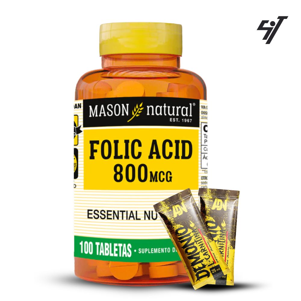VITAMINA MASON FOLIC ACID 800 MCG (100 TAB) - 1