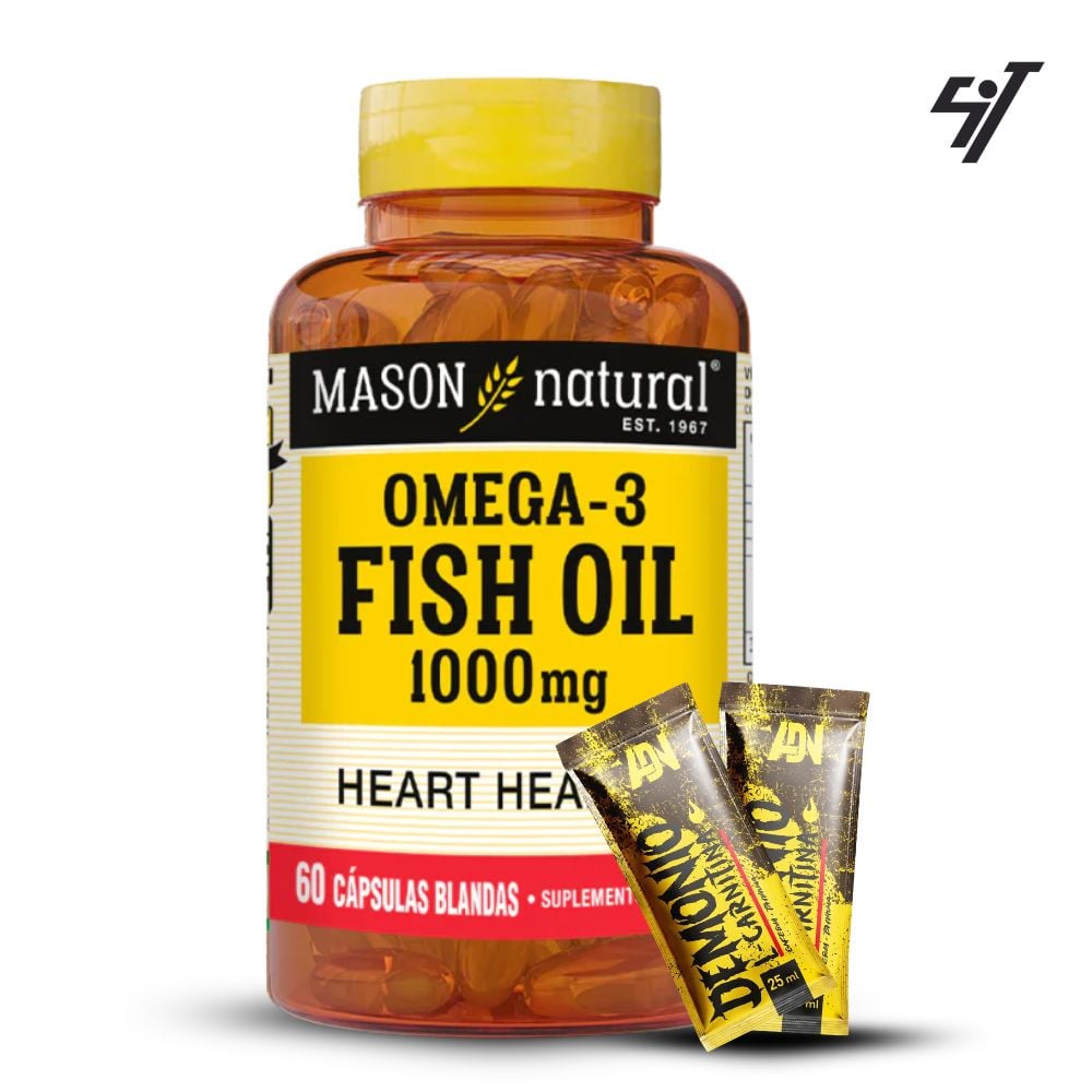 OMEGA 3 MASON FISH OIL 1000 MG 60 SOFTGELS - 1