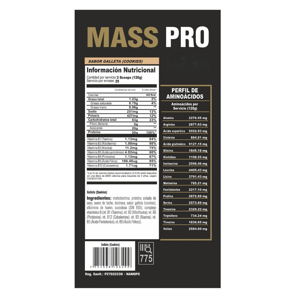 PROTEÍNA MASS PRO 6.81 KG VAINILLA - 1