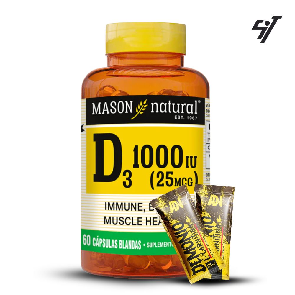 D3 1000 UI 25 MCG MASON 60 SOFTGELS - 1