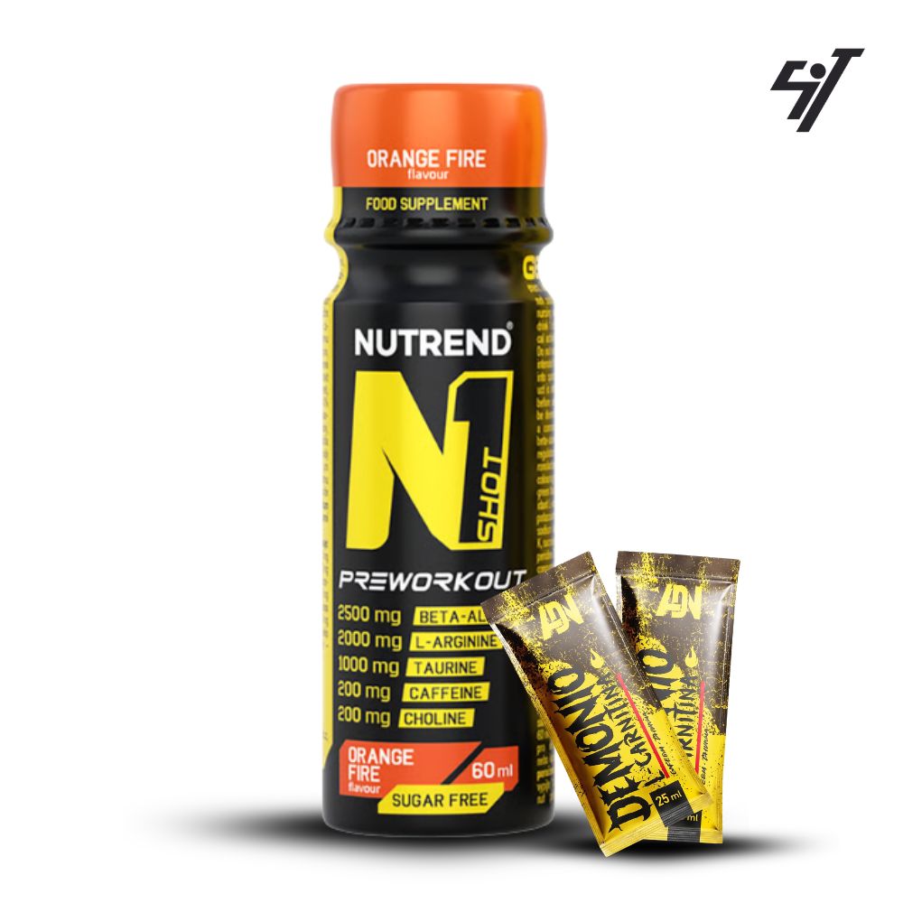 PRE ENTRENO N1 SHOT 60ML NUTREND NARANJA - 1