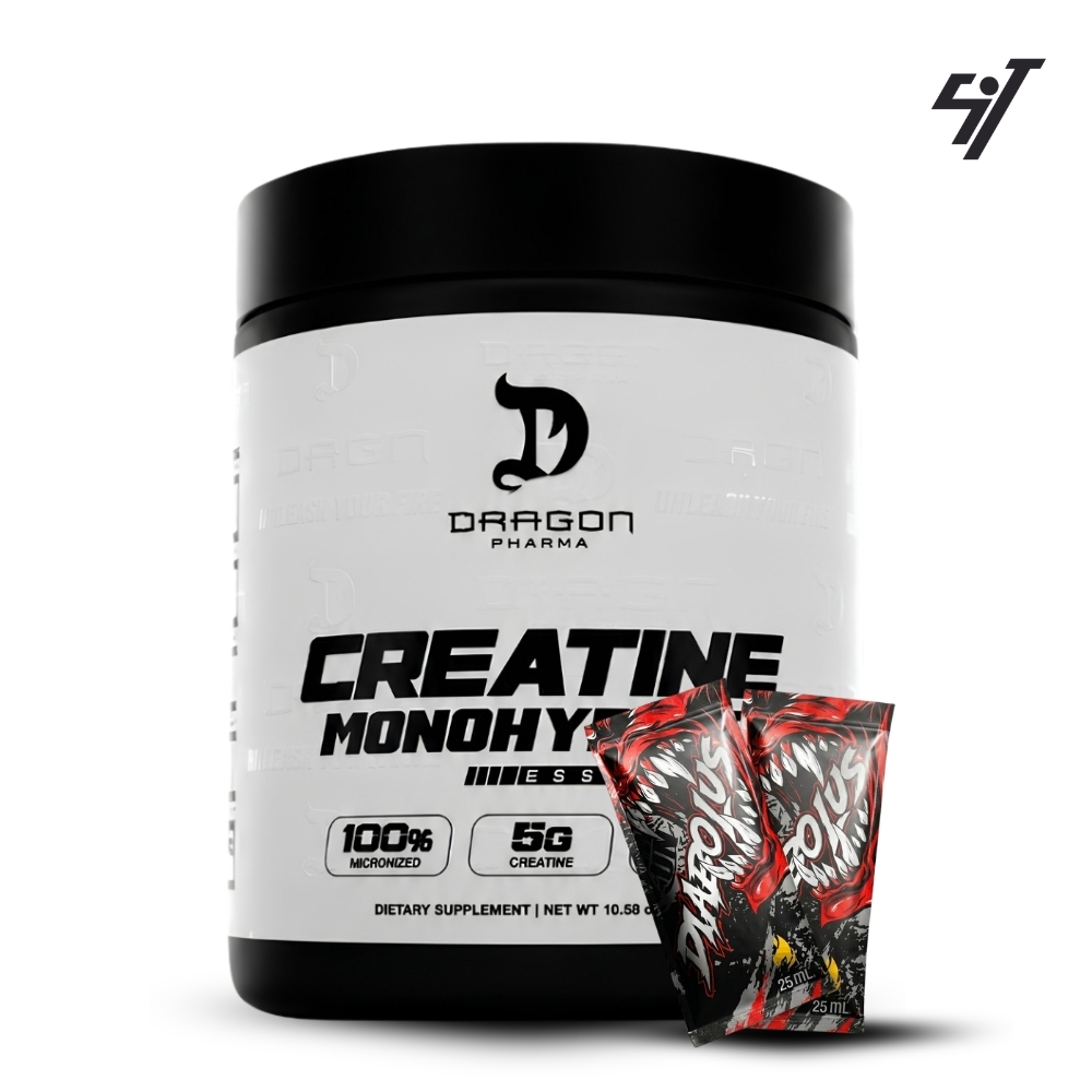 CREATINA MONOHIDRATADA DRAGON PHARMA 300GR SHAKER - 1