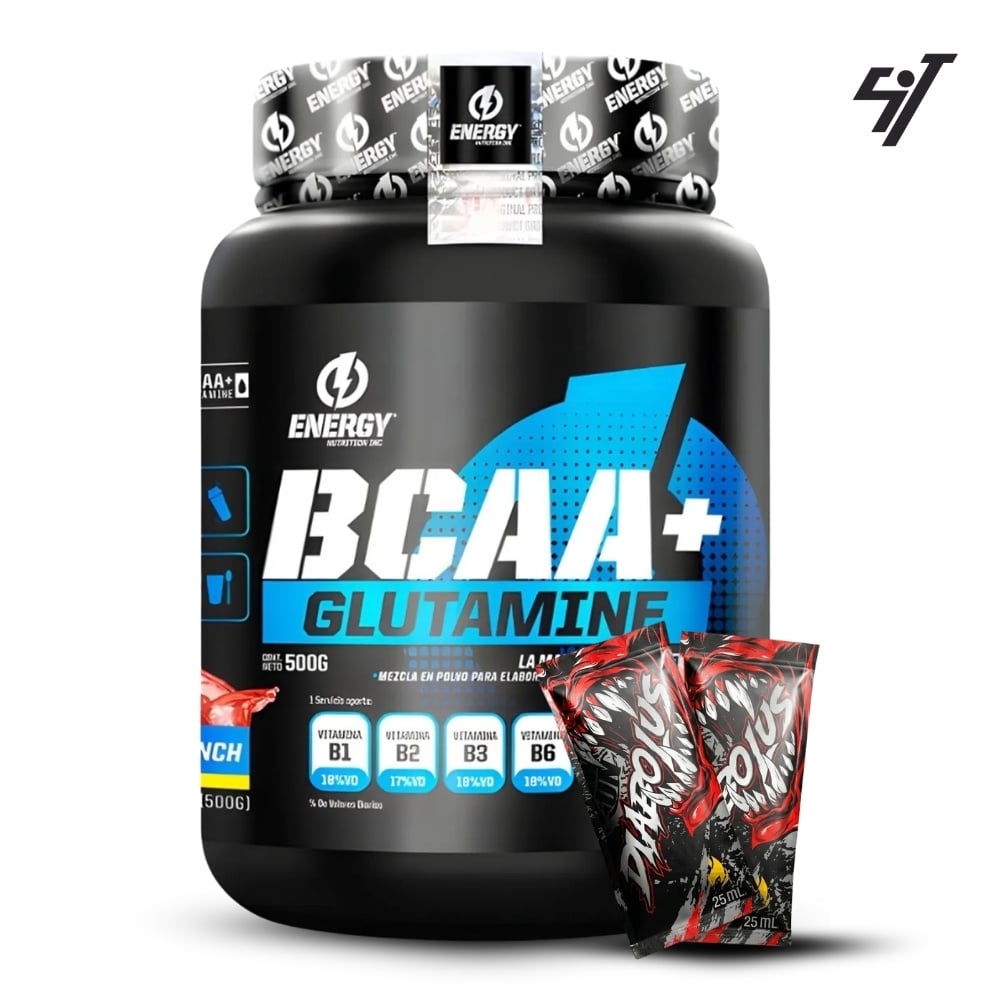 AMINOÁCIDO ENERGY NUTRITION BCAA + GLUTAMINE 500GR FRUIT PUNCH - 1