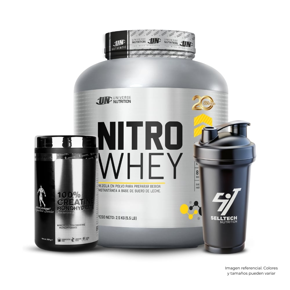 NITRO WHEY 5.5LB VAINILLA+CREATINA KEVIN LEVRONE 500GR - 1