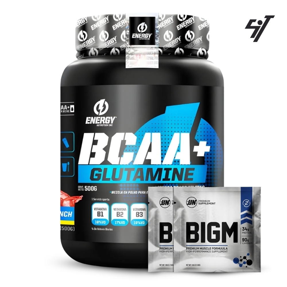 AMINOÁCIDO ENERGY NUTRITION BCAA + GLUTAMINE 500GR FRUIT PUNCH - 1