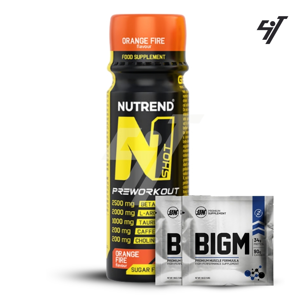 PRE ENTRENO N1 SHOT 60ML NUTREND NARANJA - 1