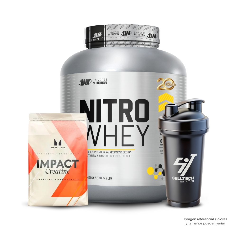 NITRO WHEY 5.5LB VAINILLA+CREATINA MYPROTEIN 250GR - 1