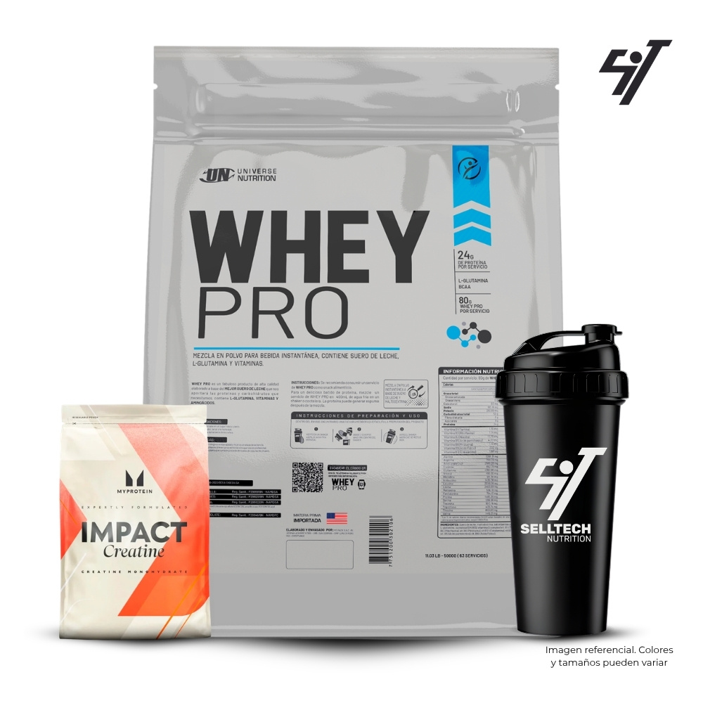 WHEY PRO 5KG VAINILLA+CREATINA MYPROTEIN 250GR+SHAKER - 1