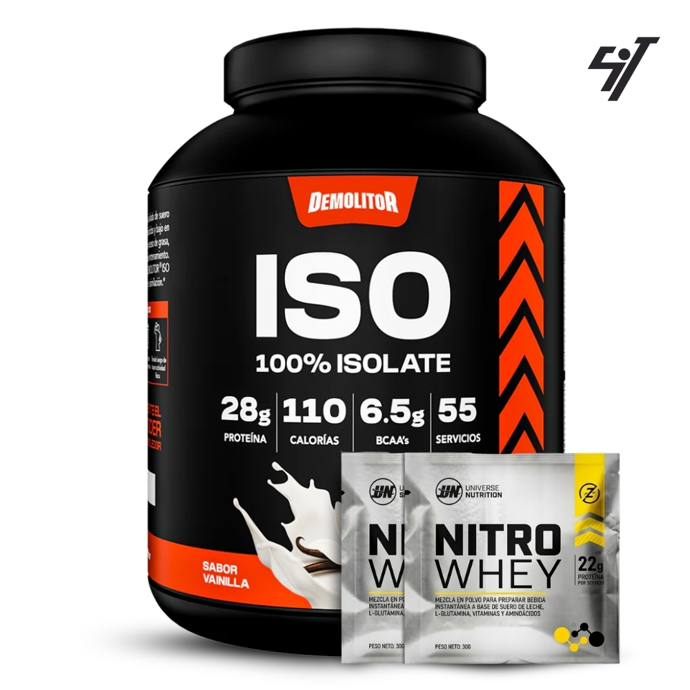 Proteína Iso 100% Whey Demolitor 4lb Vainilla - 1