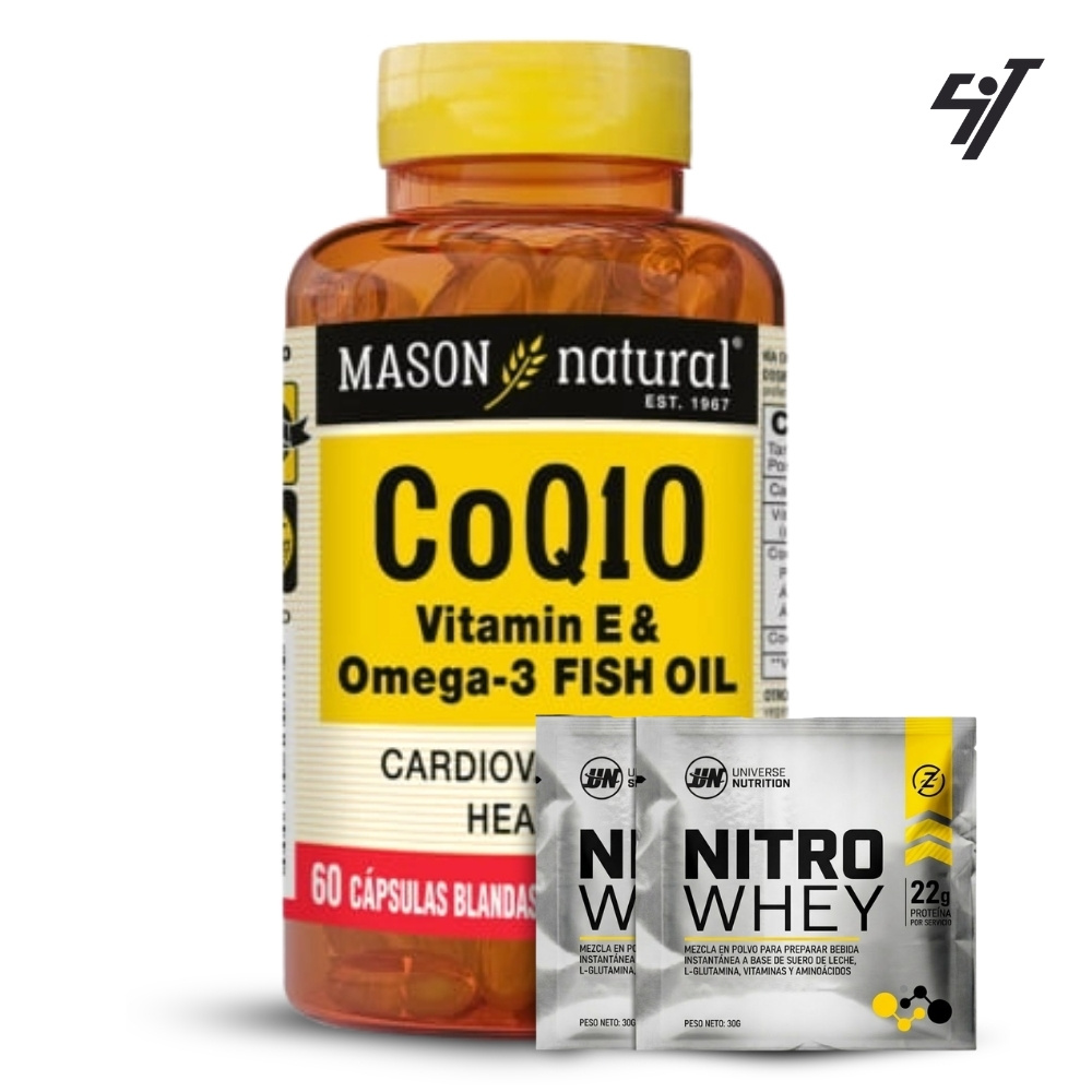 Vitamina Mason Co Q10 Vitamin E & Omega-3 Fish Oil(60 Softg) - 1
