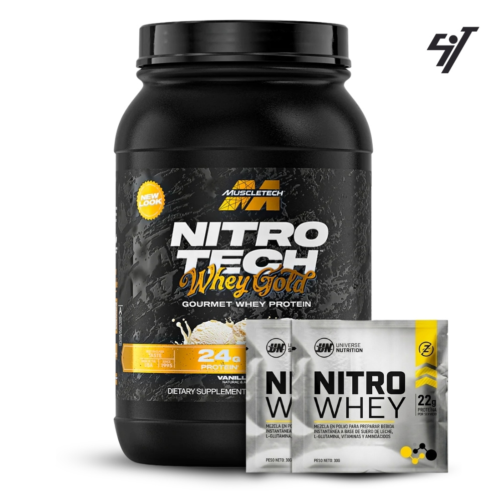 Nitrotech 100% Whey Gold 2Lb Vainilla - 1