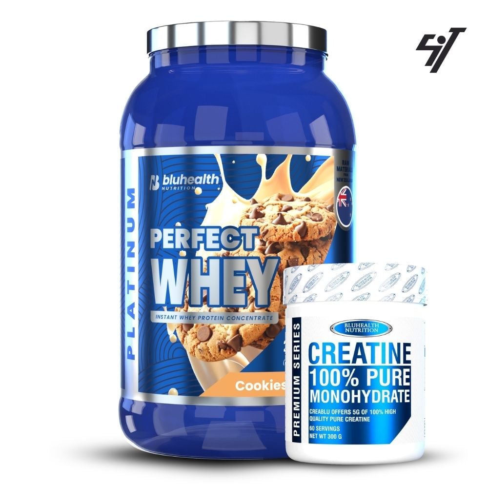 PERFECT WHEY PLATINUM 2LB COOKIES+CREATINA BLUHEALTH 300GR - 1
