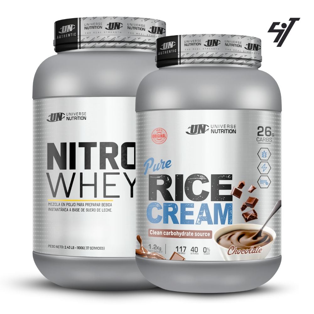 NITRO WHEY 1.1 KG CHOCOLATE+RICE CREAM 1.2KG CHOCOLATE - 1
