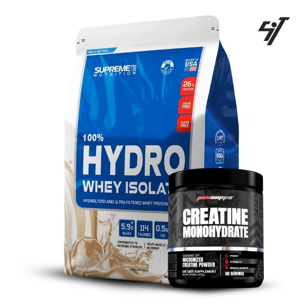 100% HYDRO WHEY ISOLATE VAINILLA 5.5LB+CREATINA 300GR - 1