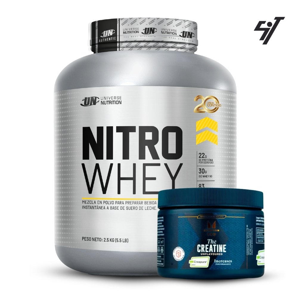 NITRO WHEY 5.5 LB CHOCOLATE+CREATINA CREAPURE 250GR - 1
