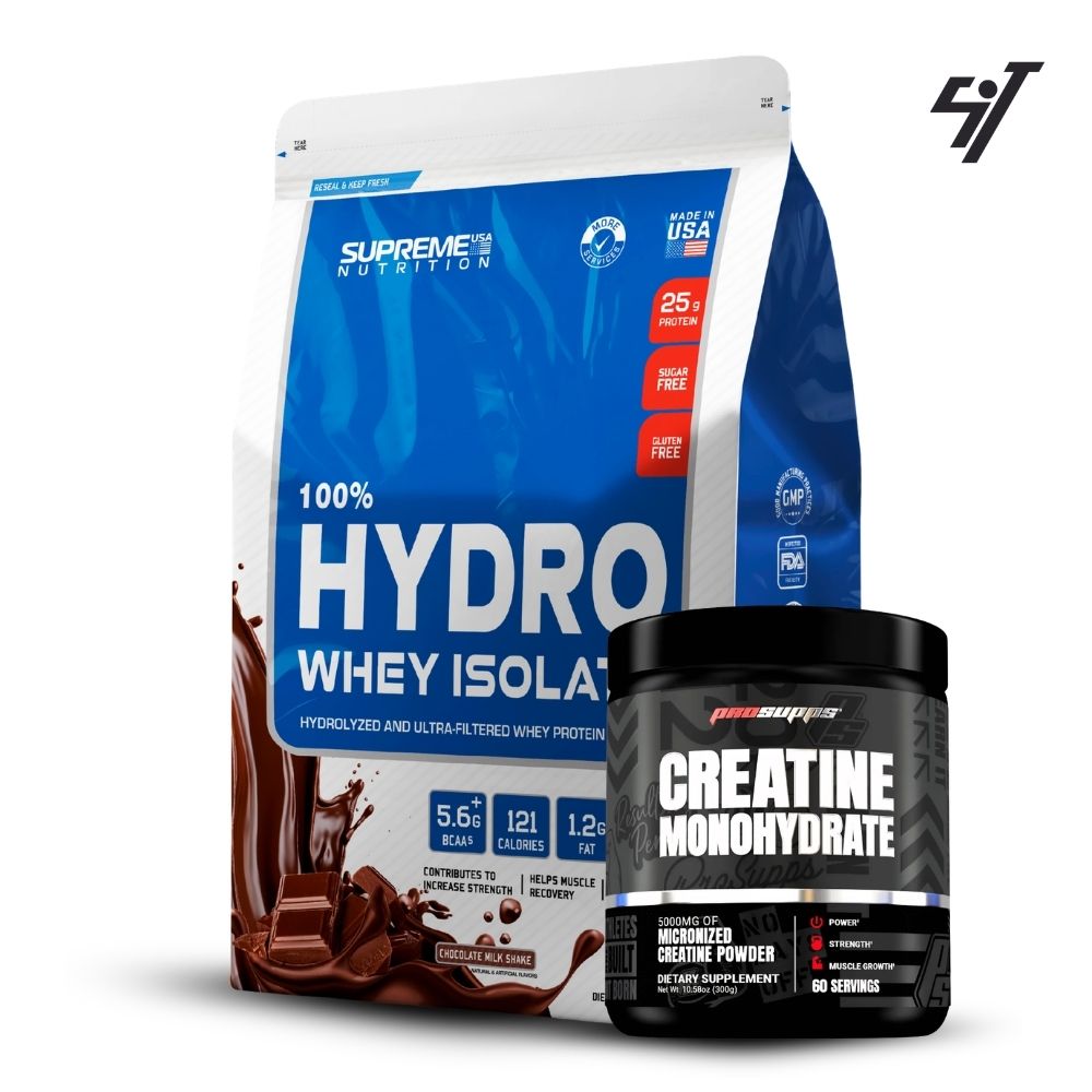 100% HYDRO WHEY ISOLATE CHOCOLATE 5.5LB+CREATINA 300GR - 1