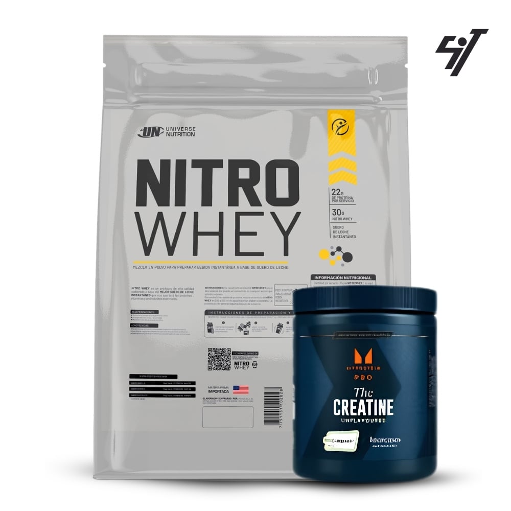 NITRO WHEY 5 KG CHOCOLATE+CREATINA CREAPURE MYPROTEIN 500GR - 1