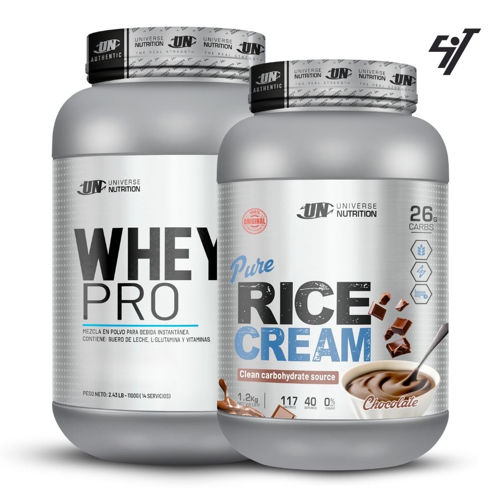 WHEY PRO 1.1 KG CHOCOLATE+RICE CREAM 1.2KG CHOCOLATE - 1