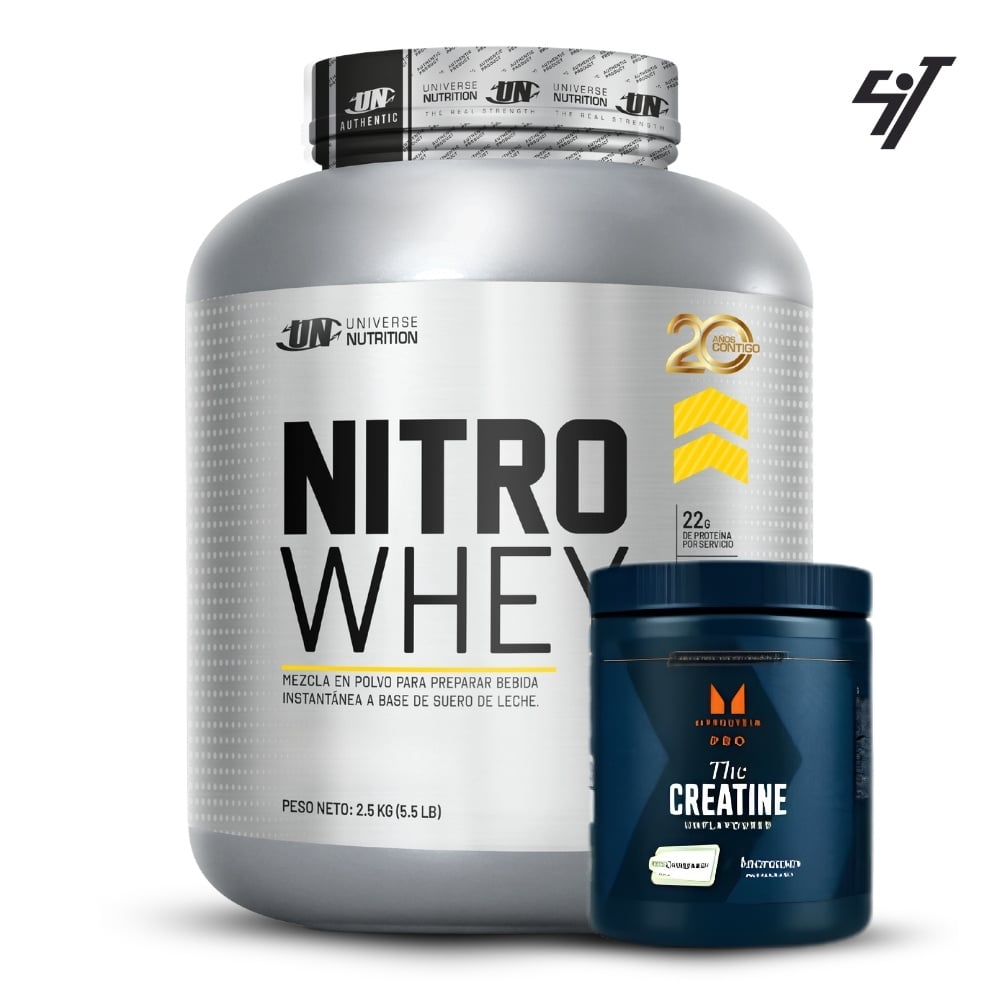 NITRO WHEY 5.5 LB VAINILLA+CREATINA CREAPURE MYPROTEIN 500GR - 1