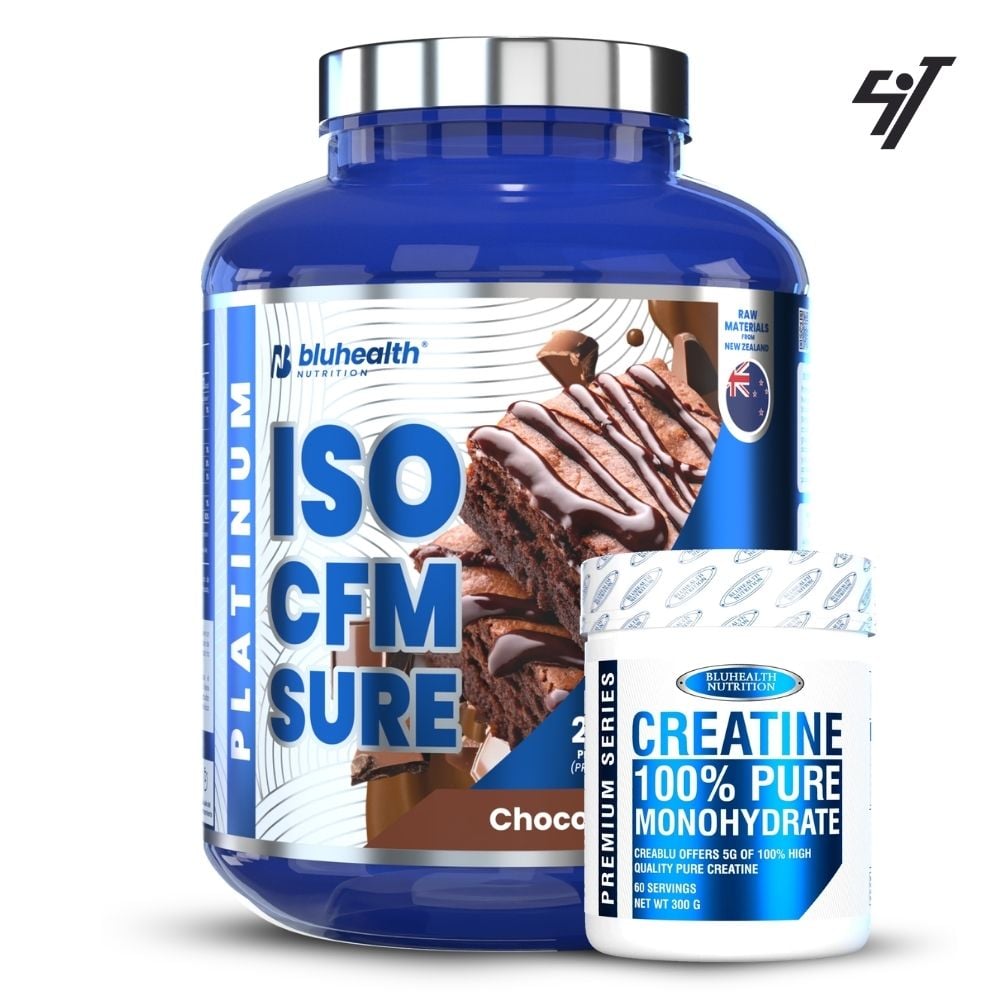 ISO CFM SURE PLATINUM 5LB CHOCOLATE+CREATINA BLUHEALTH 300GR - 1